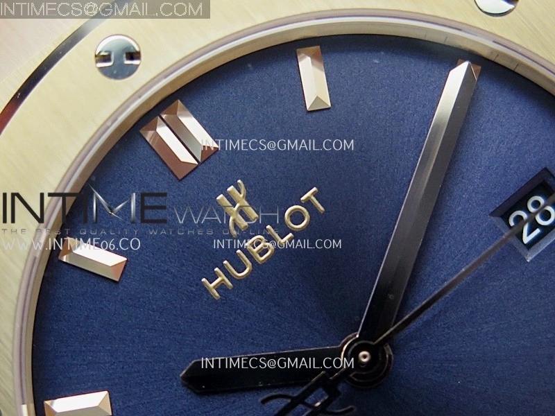 Classic Fusion 42mm RG JJZF 1:1 Best Edition Blue Dial On Blue Gummy Strap