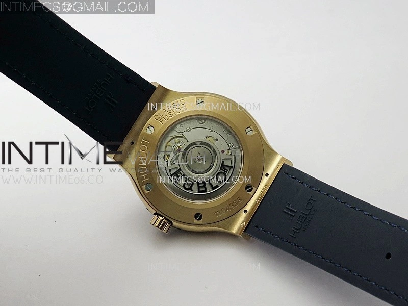 Classic Fusion 42mm RG JJZF 1:1 Best Edition Blue Dial On Blue Gummy Strap