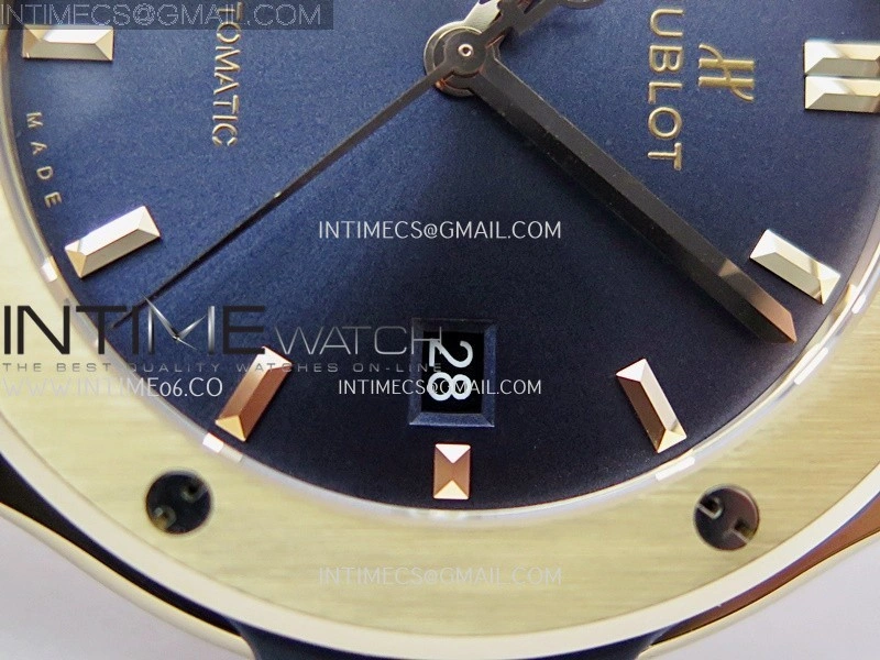 Classic Fusion 42mm RG JJZF 1:1 Best Edition Blue Dial On Blue Rubber Strap