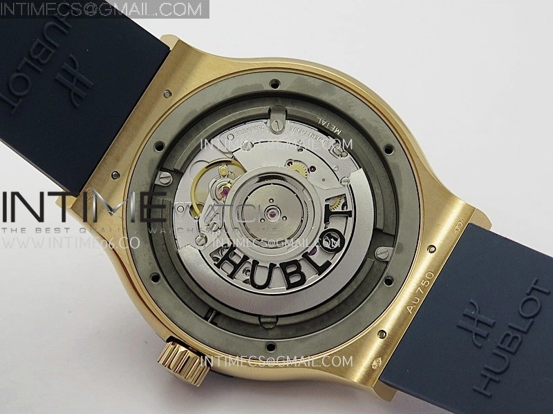 Classic Fusion 42mm RG JJZF 1:1 Best Edition Blue Dial On Blue Rubber Strap