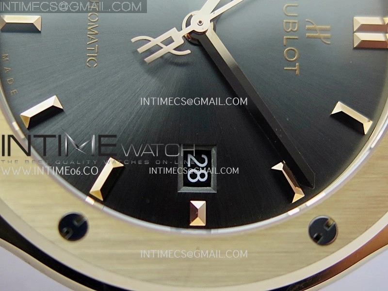 Classic Fusion 42mm RG JJZF 1:1 Best Edition Gray Dial On Black Gummy Strap
