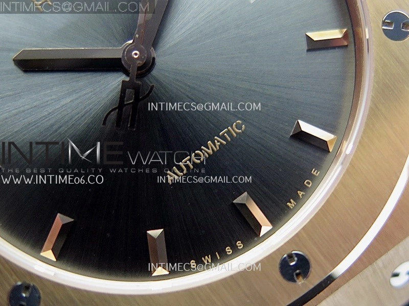 Classic Fusion 42mm RG JJZF 1:1 Best Edition Gray Dial On Black Gummy Strap
