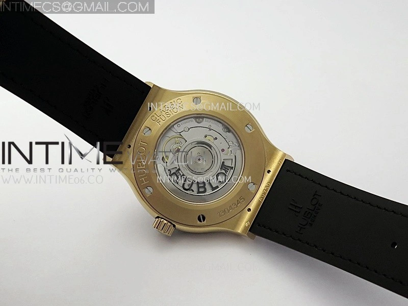 Classic Fusion 42mm RG JJZF 1:1 Best Edition Gray Dial On Black Gummy Strap