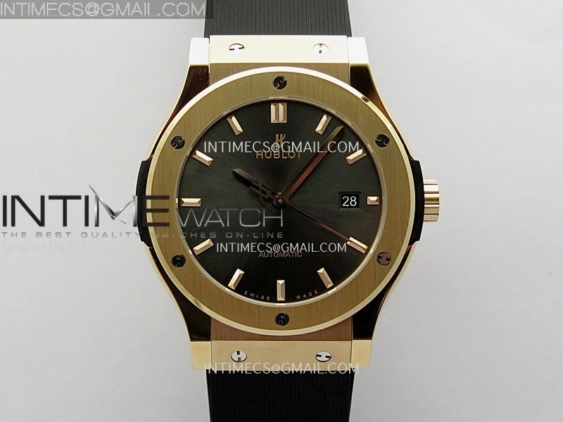 Classic Fusion 42mm RG JJZF 1:1 Best Edition Gray Dial On Black Rubber Strap