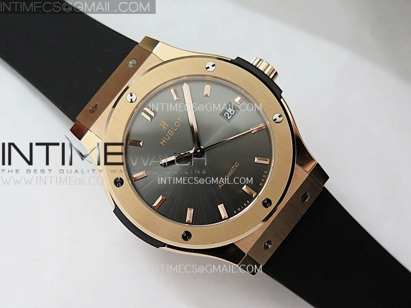 Classic Fusion 42mm RG JJZF 1:1 Best Edition Gray Dial On Black Rubber Strap