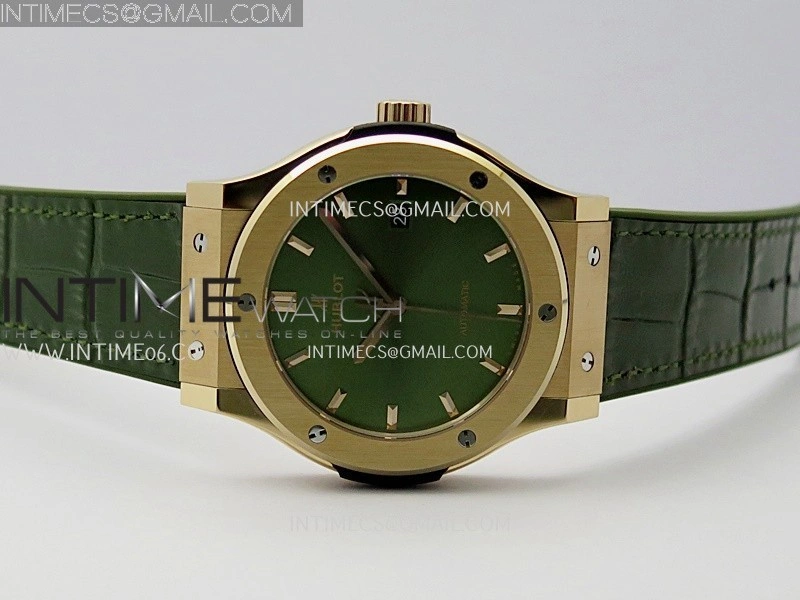 Classic Fusion 42mm RG JJZF 1:1 Best Edition Green Dial On Green Gummy Strap