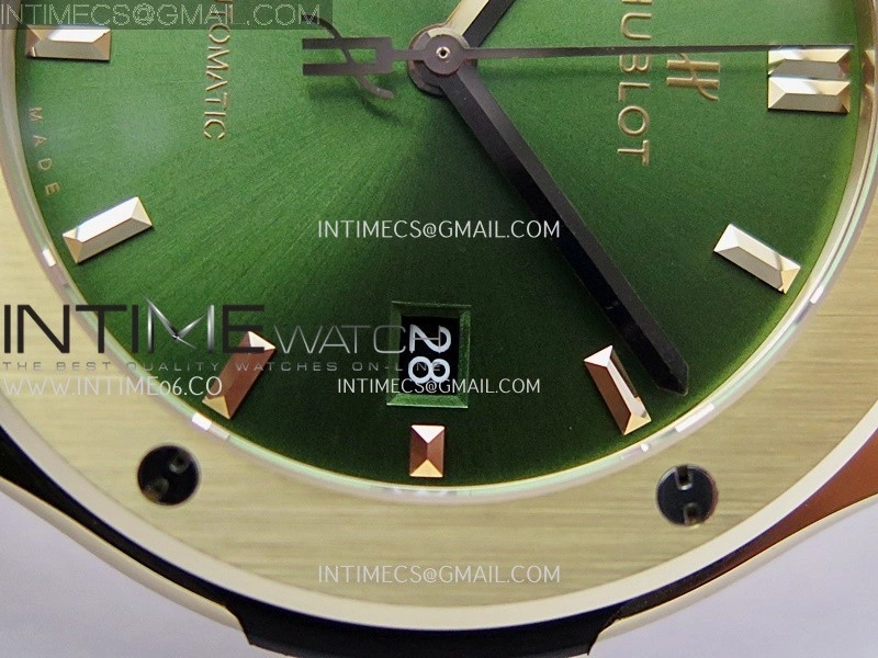 Classic Fusion 42mm RG JJZF 1:1 Best Edition Green Dial On Green Gummy Strap