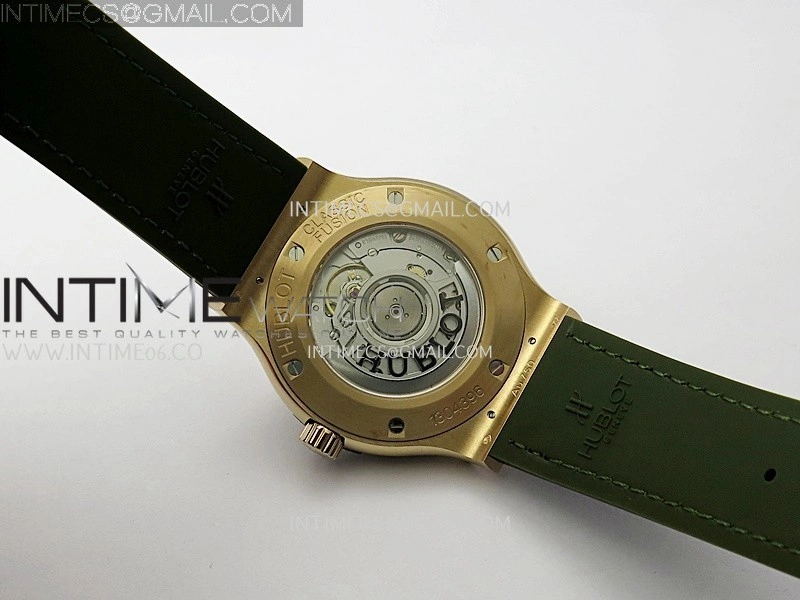 Classic Fusion 42mm RG JJZF 1:1 Best Edition Green Dial On Green Gummy Strap
