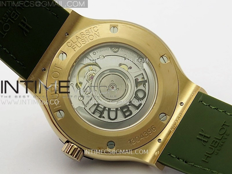 Classic Fusion 42mm RG JJZF 1:1 Best Edition Green Dial On Green Gummy Strap