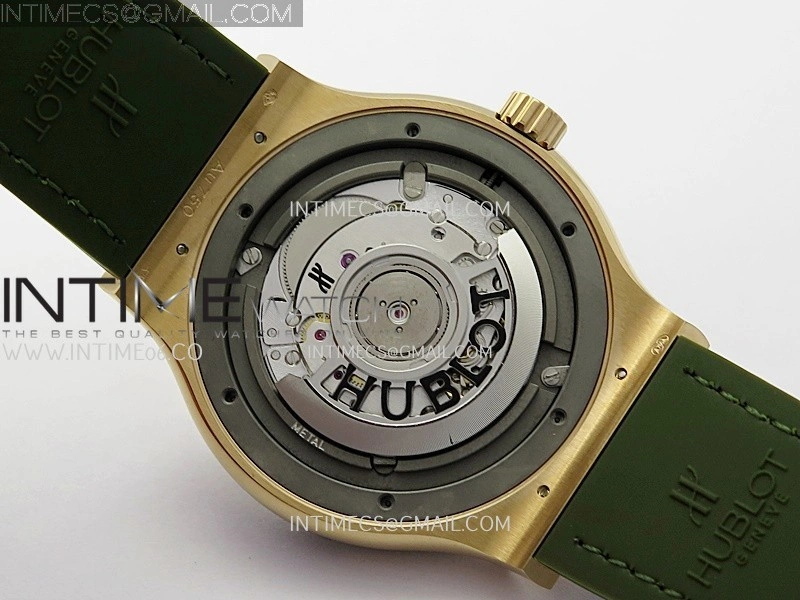 Classic Fusion 42mm RG JJZF 1:1 Best Edition Green Dial On Green Gummy Strap