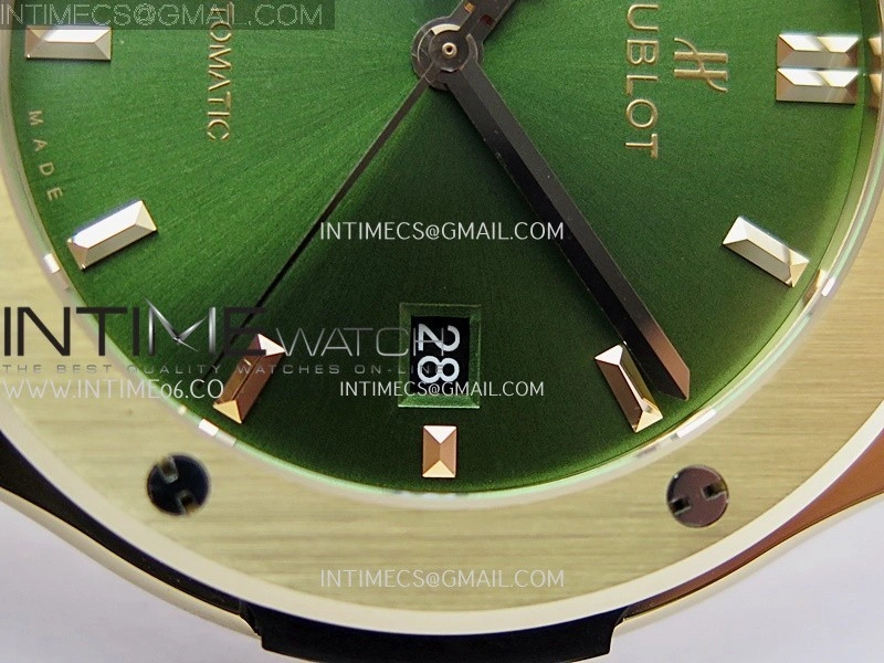 Classic Fusion 42mm RG JJZF 1:1 Best Edition Green Dial On Green Rubber Strap