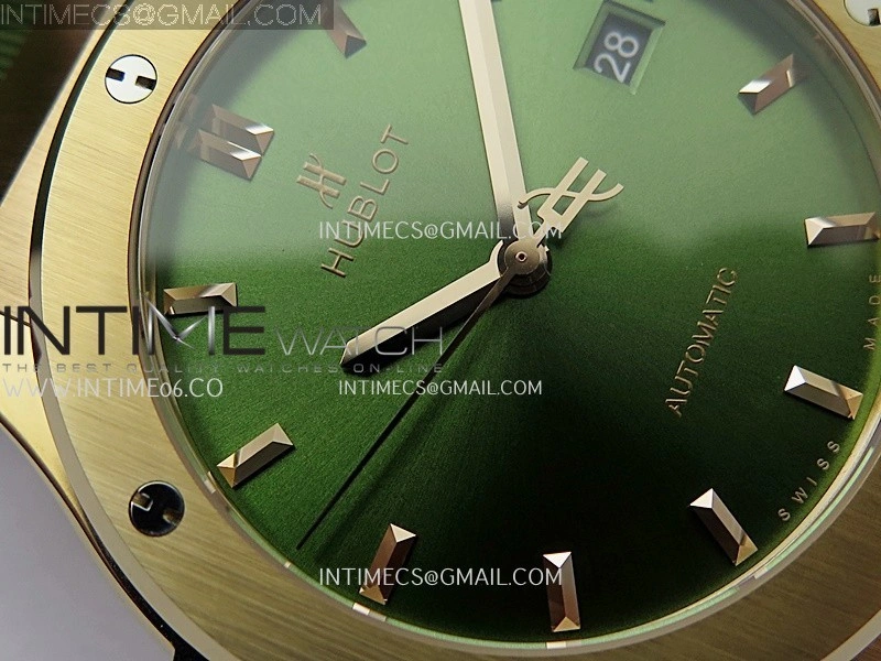 Classic Fusion 42mm RG JJZF 1:1 Best Edition Green Dial On Green Rubber Strap