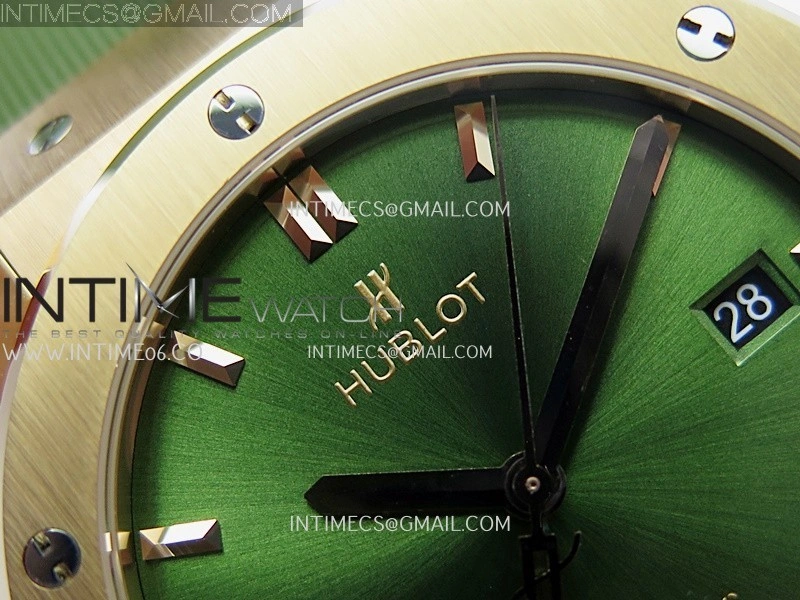 Classic Fusion 42mm RG JJZF 1:1 Best Edition Green Dial On Green Rubber Strap