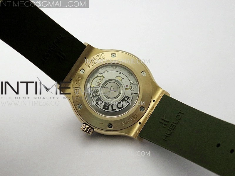 Classic Fusion 42mm RG JJZF 1:1 Best Edition Green Dial On Green Rubber Strap