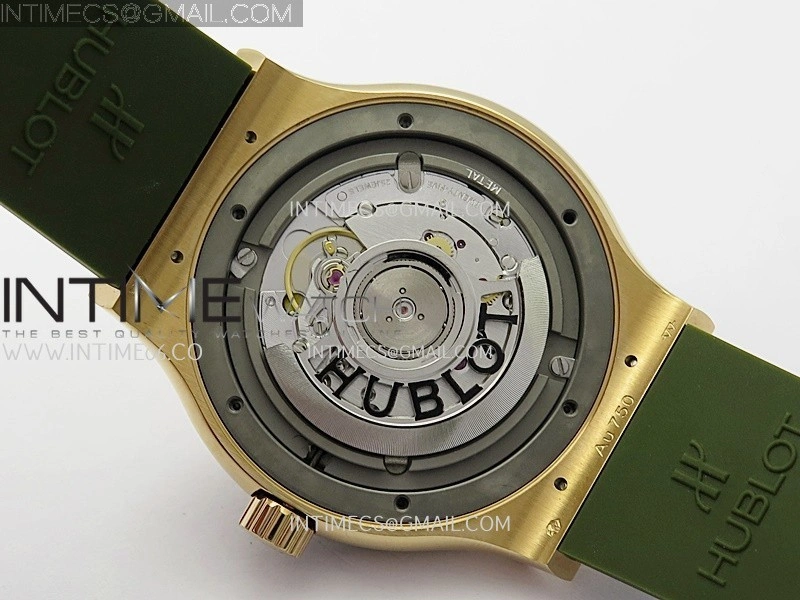 Classic Fusion 42mm RG JJZF 1:1 Best Edition Green Dial On Green Rubber Strap