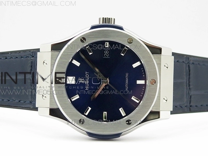 Classic Fusion 42mm SS B50F Blue Dial On Blue Gummy Strap A2892