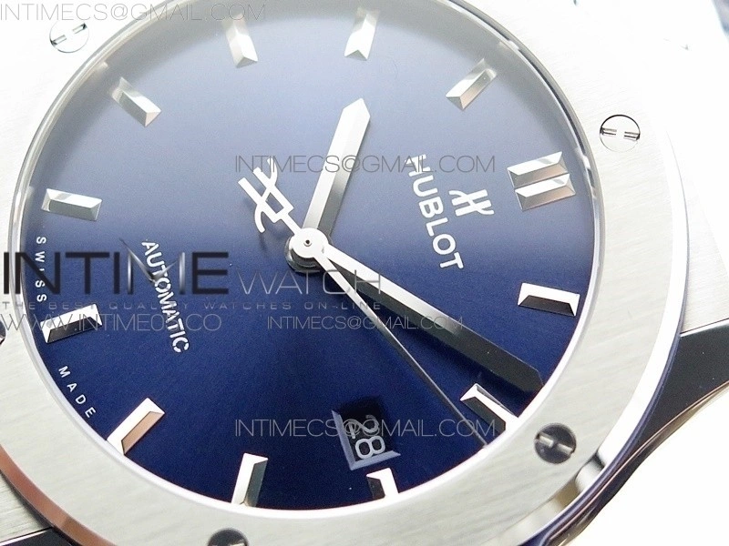 Classic Fusion 42mm SS B50F Blue Dial On Blue Gummy Strap A2892