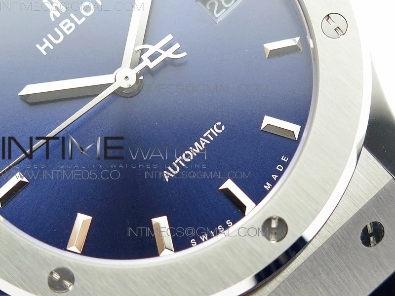 Classic Fusion 42mm SS B50F Blue Dial On Blue Gummy Strap A2892