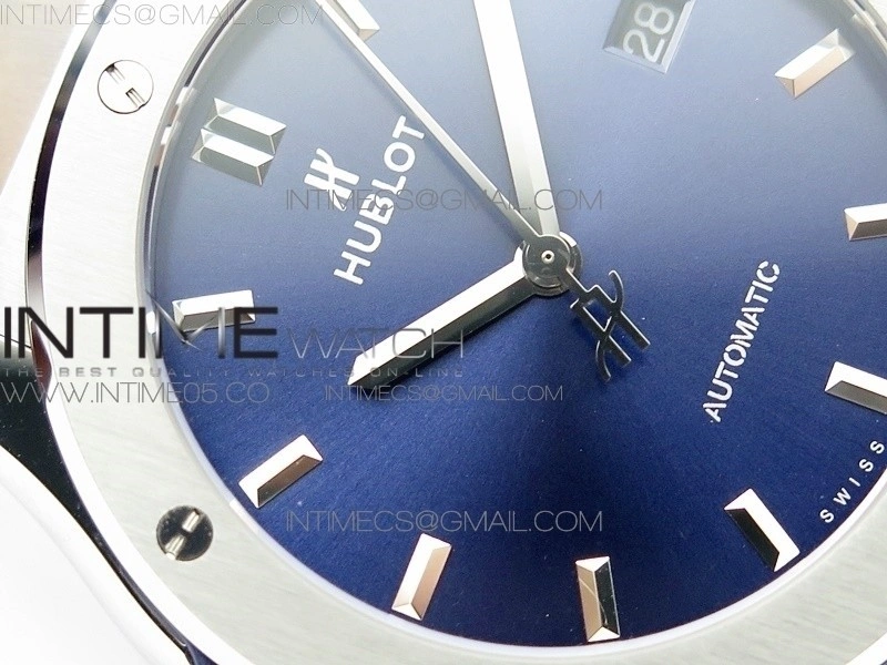 Classic Fusion 42mm SS B50F Blue Dial On Blue Gummy Strap A2892