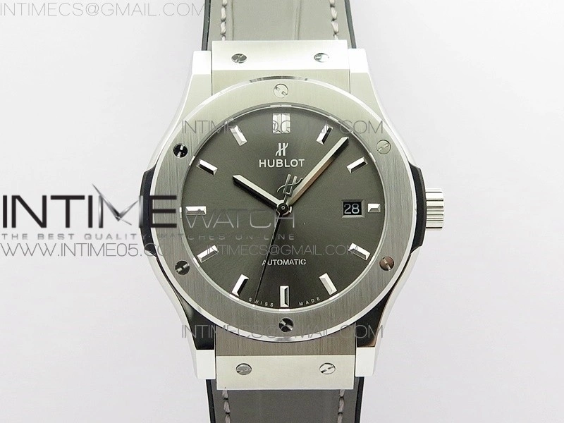 Classic Fusion 42mm SS B50F Gray Dial On Black Gummy Strap A2892