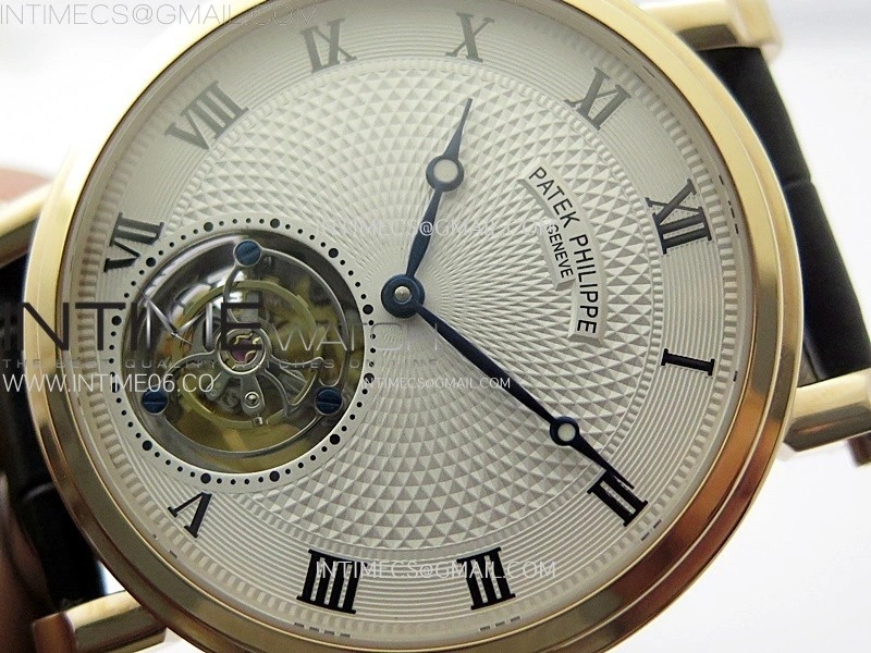 Classic Tourbillon RG AXF White Textured Dial On Black Leather Strap EQ5210