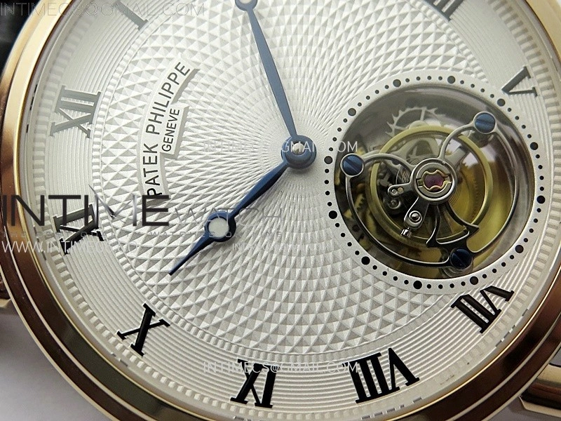 Classic Tourbillon RG AXF White Textured Dial On Black Leather Strap EQ5210