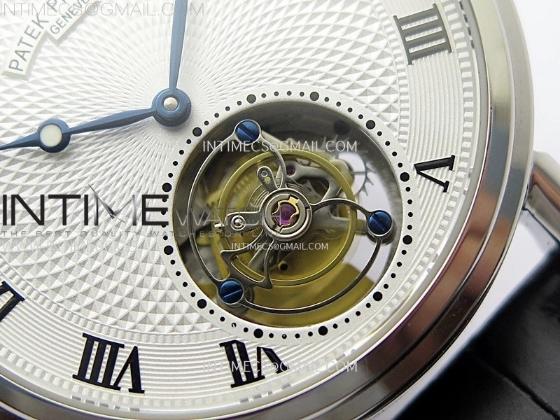 Classic Tourbillon SS AXF White Textured Dial On Black Leather Strap EQ5210