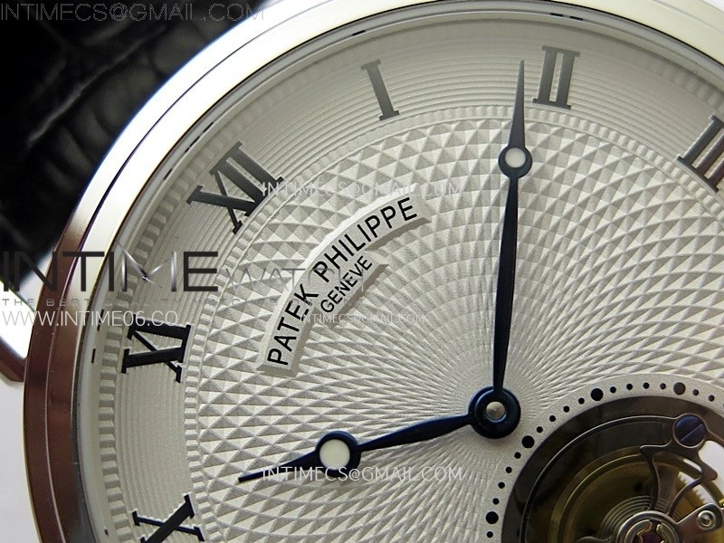 Classic Tourbillon SS AXF White Textured Dial On Black Leather Strap EQ5210