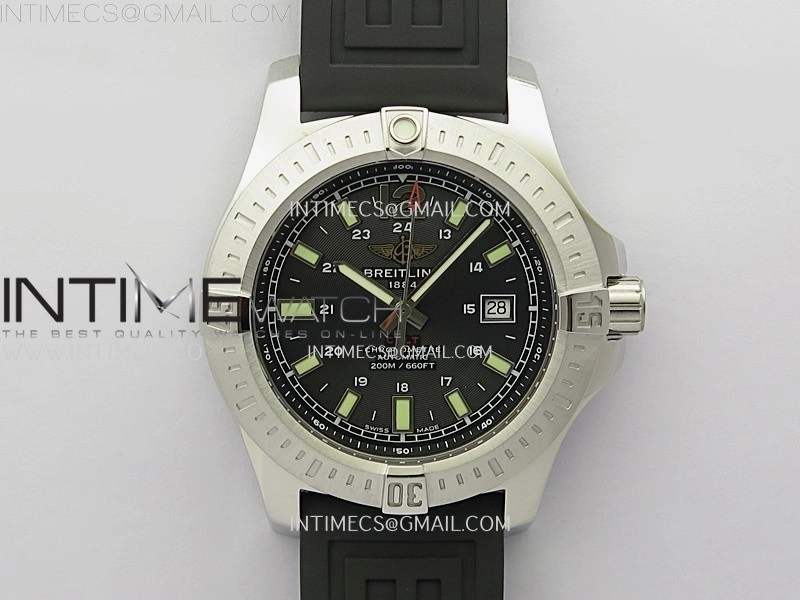 Clot Chronometer SS TF 1:1 Best Edition Black Dial On Black Rubber Strap A2824