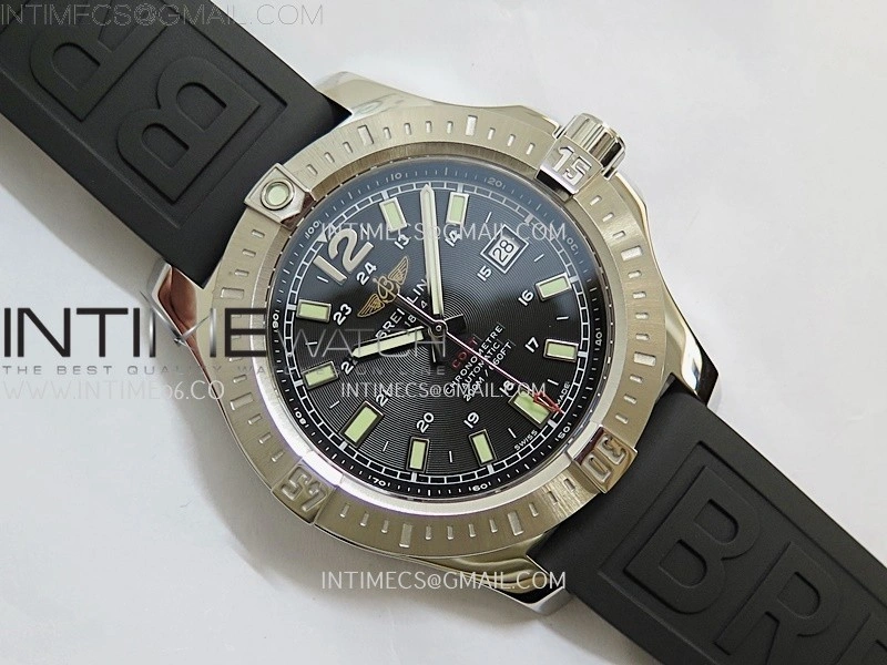 Clot Chronometer SS TF 1:1 Best Edition Black Dial On Black Rubber Strap A2824