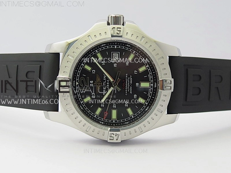 Clot Chronometer SS TF 1:1 Best Edition Black Dial On Black Rubber Strap A2824