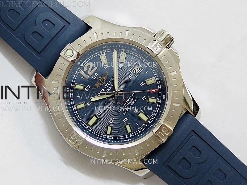 Clot Chronometer SS TF 1:1 Best Edition Blue Dial On Blue Rubber Strap A2824
