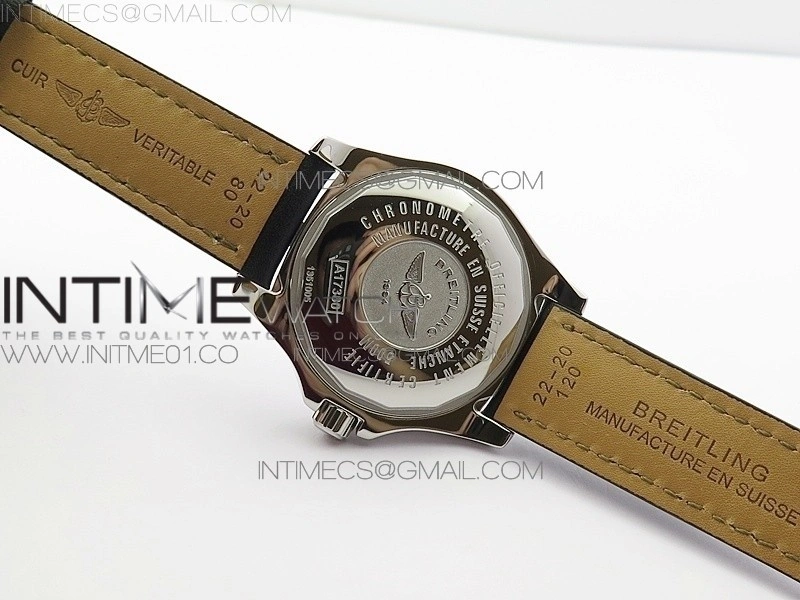 Colt Automatic 44mm SS Black Textured Dial on Black Leather Strap A2824