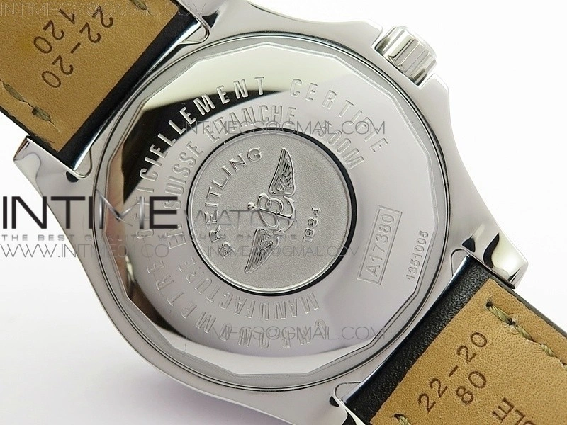 Colt Automatic 44mm SS Black Textured Dial on Black Leather Strap A2824
