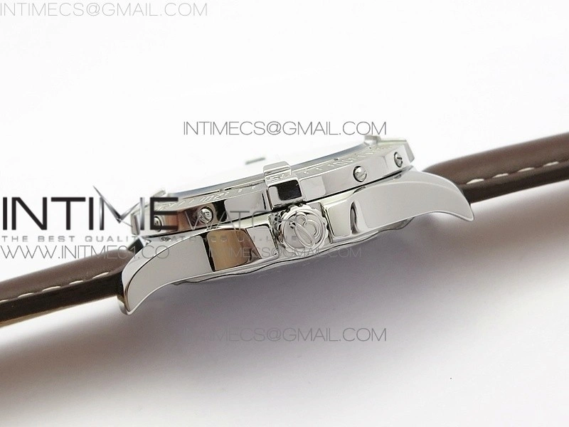 Colt Automatic 44mm SS White Textured Dial on Brown Leather Strap A2824