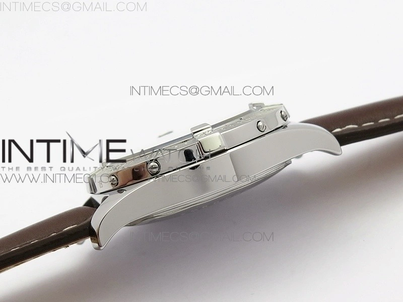 Colt Automatic 44mm SS White Textured Dial on Brown Leather Strap A2824