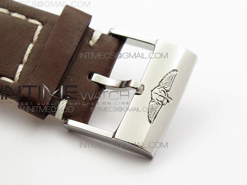 Colt Automatic 44mm SS White Textured Dial on Brown Leather Strap A2824