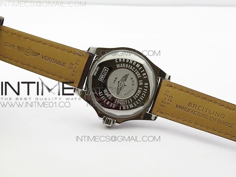Colt Automatic 44mm SS White Textured Dial on Brown Leather Strap A2824