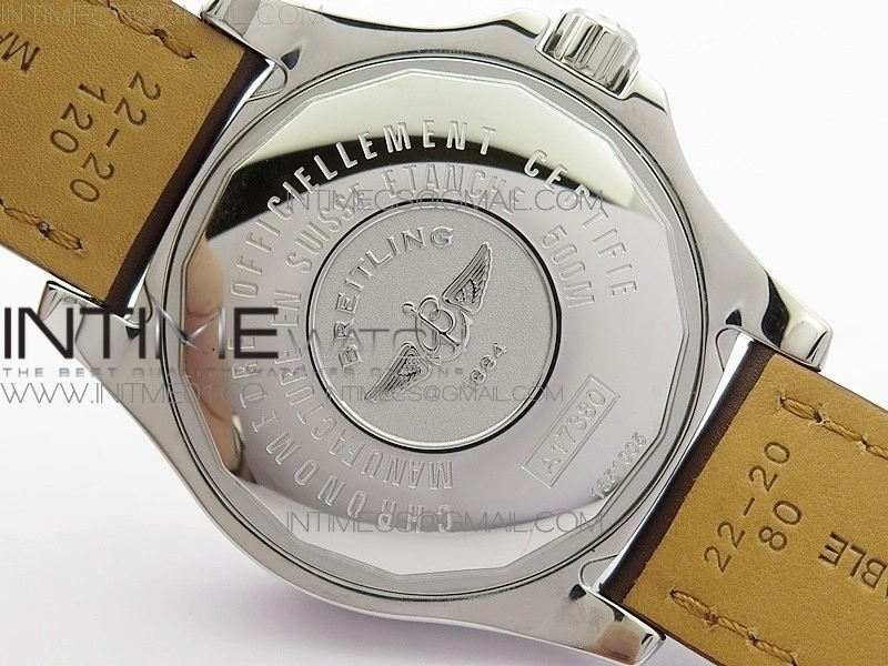 Colt Automatic 44mm SS White Textured Dial on Brown Leather Strap A2824