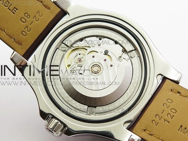 Colt Automatic 44mm SS White Textured Dial on Brown Leather Strap A2824