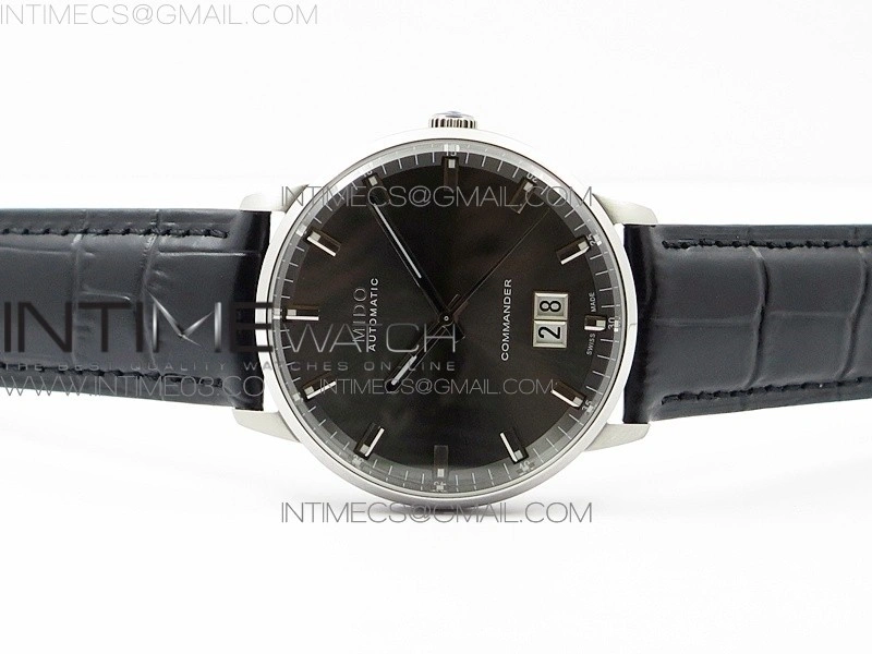 Commander SS HGF 1:1 Best Edition Gray Dial On Black Leather Strap A2824