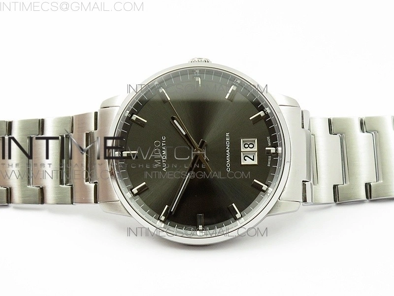 Commander SS HGF 1:1 Best Edition Gray Dial On SS Bracelet A2824