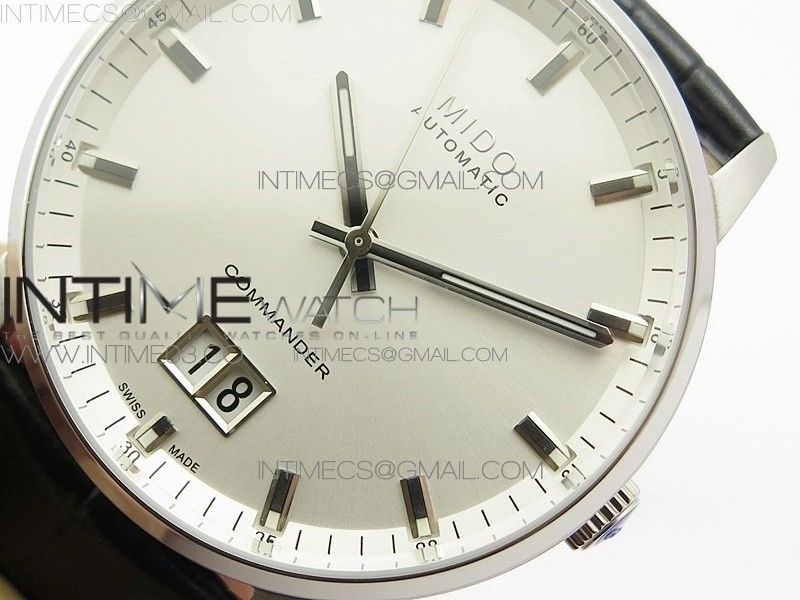 Commander SS HGF 1:1 Best Edition White Dial On Black Leather Strap A2824
