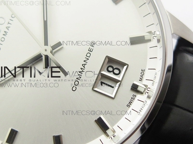 Commander SS HGF 1:1 Best Edition White Dial On Black Leather Strap A2824