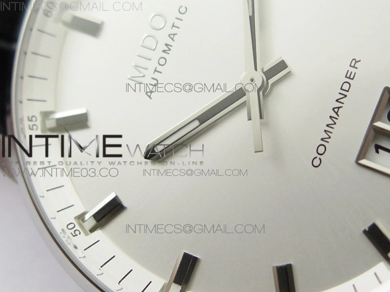 Commander SS HGF 1:1 Best Edition White Dial On Black Leather Strap A2824