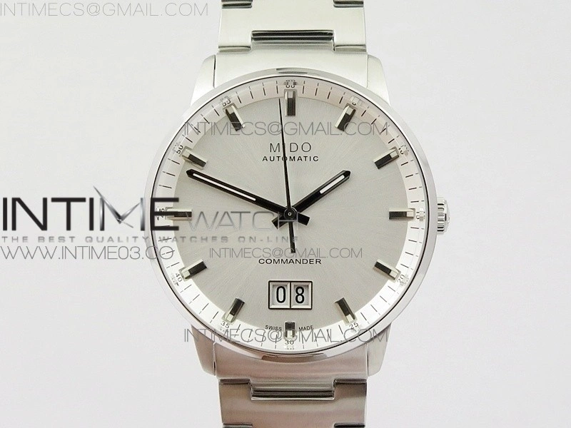 Commander SS HGF 1:1 Best Edition White Dial On SS Bracelet A2824