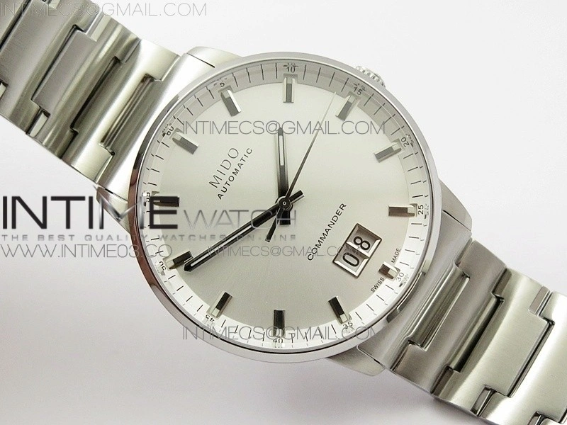 Commander SS HGF 1:1 Best Edition White Dial On SS Bracelet A2824