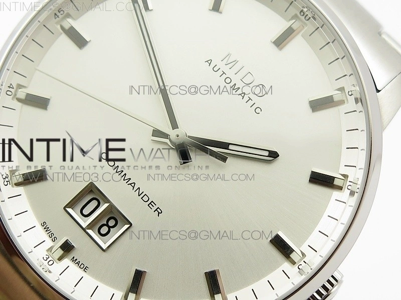 Commander SS HGF 1:1 Best Edition White Dial On SS Bracelet A2824