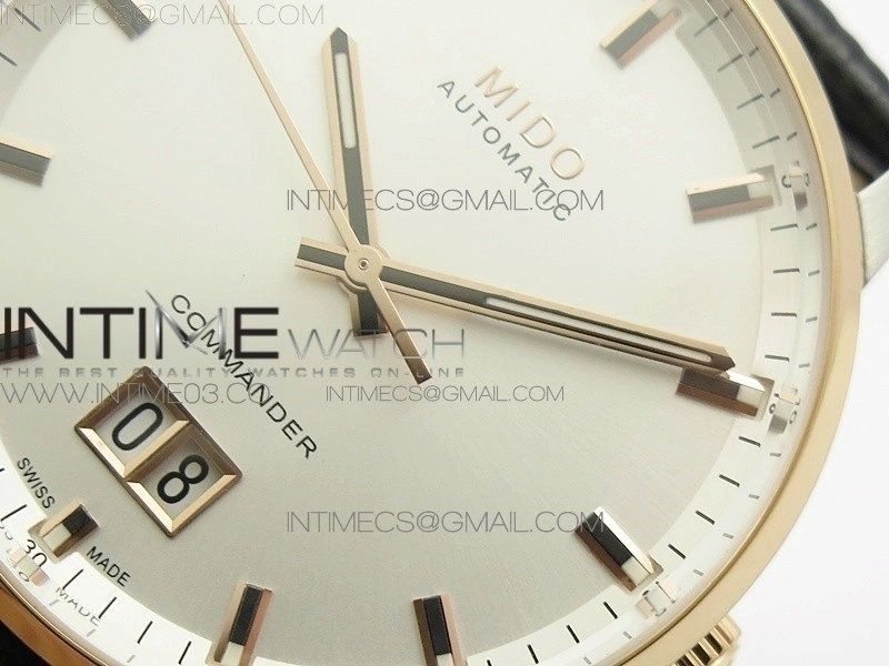 Commander SS RG HGF 1:1 Best Edition White Dial On Black Leather strap A2824
