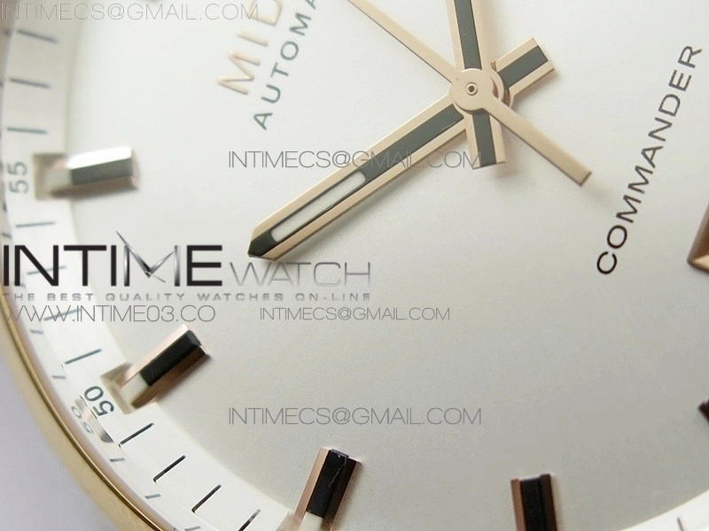 Commander SS RG HGF 1:1 Best Edition White Dial On Black Leather strap A2824